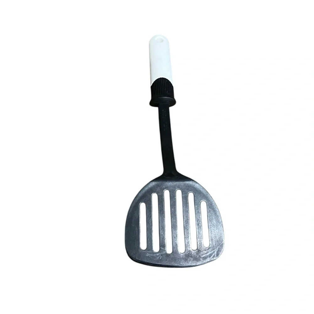 EKCO black white slotted spatula flipper turner Cooking Utensil vintage nylon